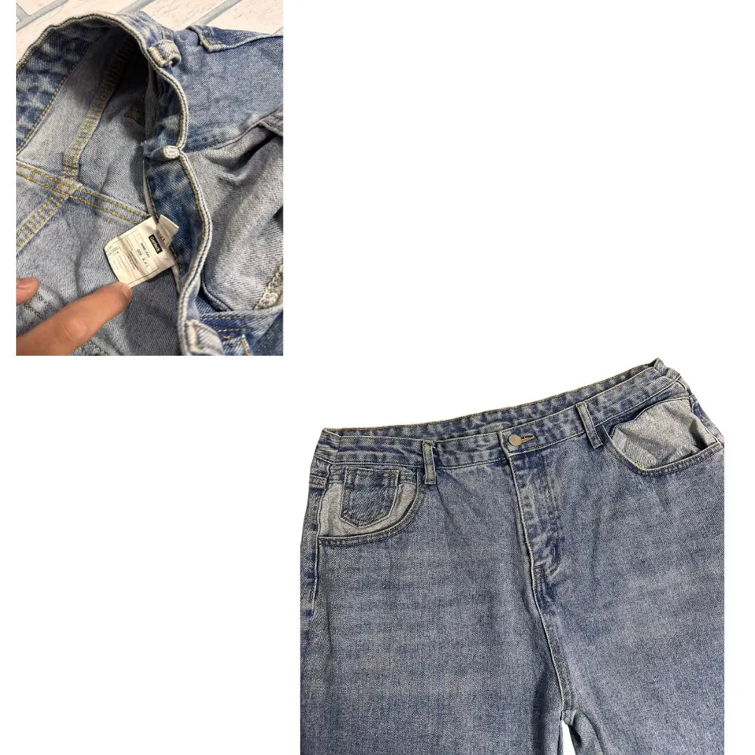 Genleck Vintage Style Light Blue Men Denim Jean