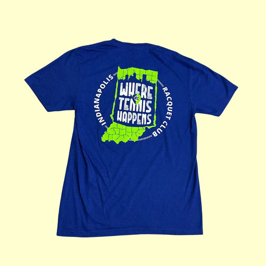 💙 Indianapolis Racquet Club “Where Tennis Happens” Tee – District Perfect Tri