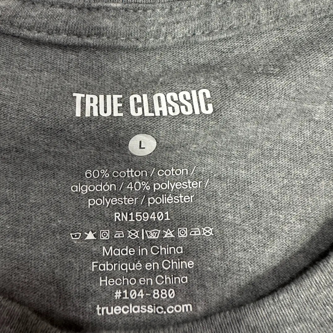 TRUE CLASSIC Heather Grey T-Shirt (Size L)