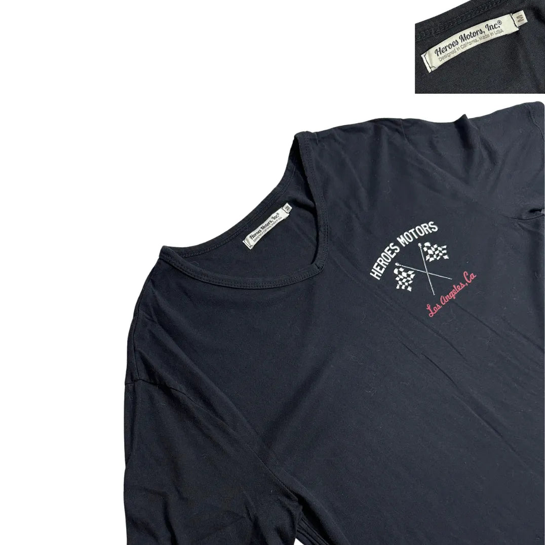 Heroes Motors Los Angeles Graphic T-Shirt – Racing Flag Casual Tee 🏁👕