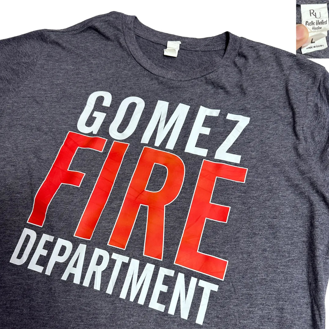 Grey Fire Department Graphic T-Shirt 🚒🔥