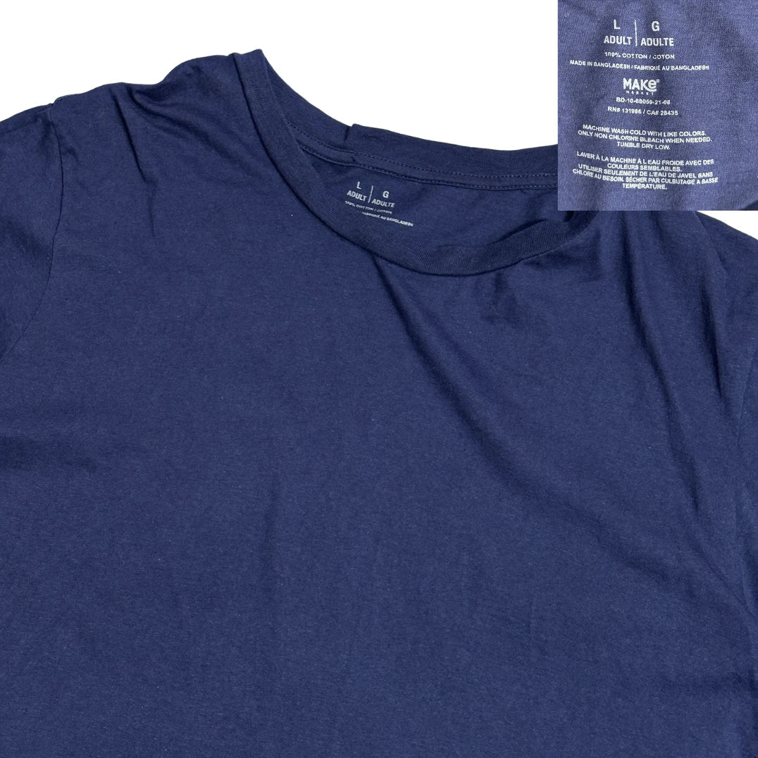 Classic Navy Crew Neck Essential T-Shirt(L)