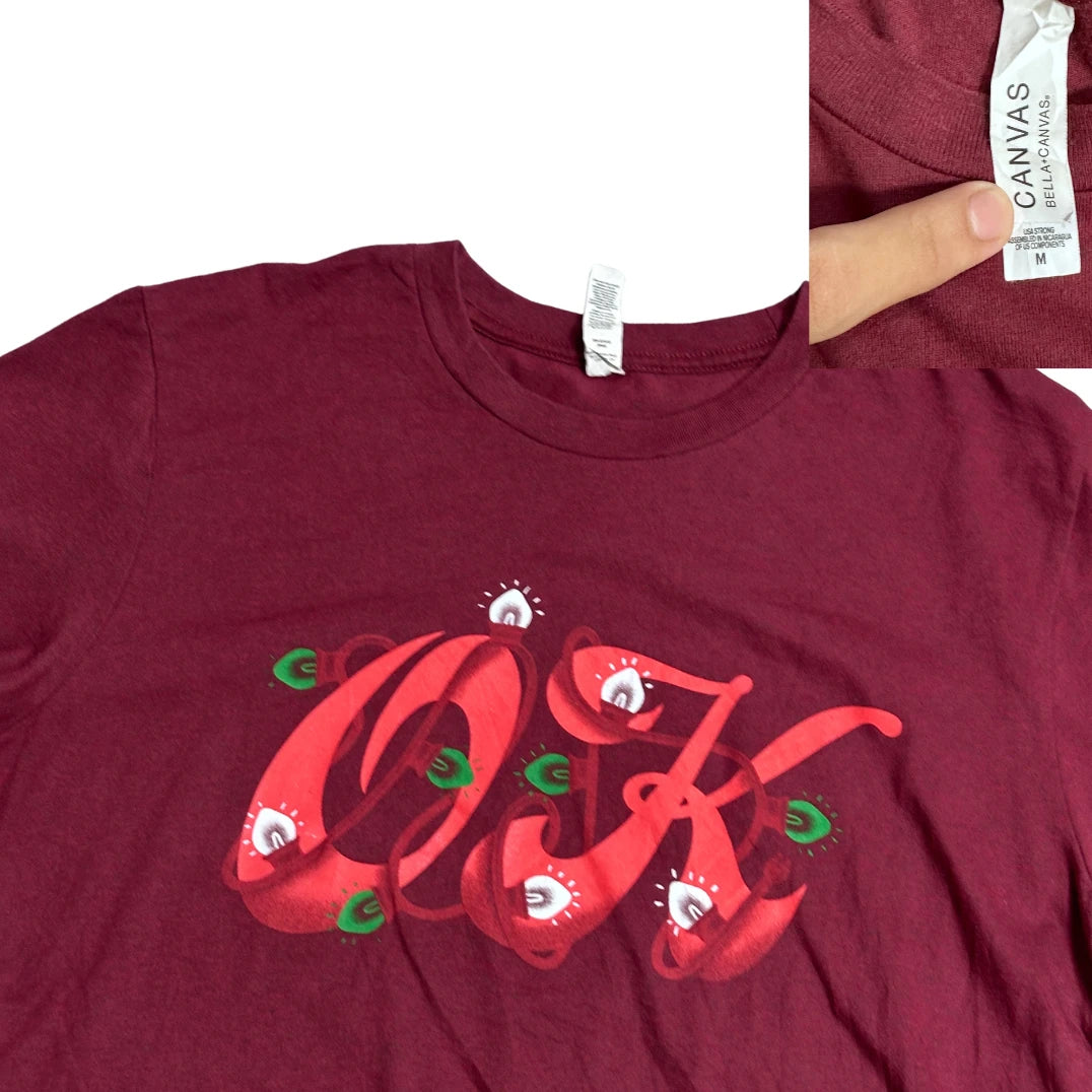 Artistic Script Graphic Crew Neck T-Shirt(M)