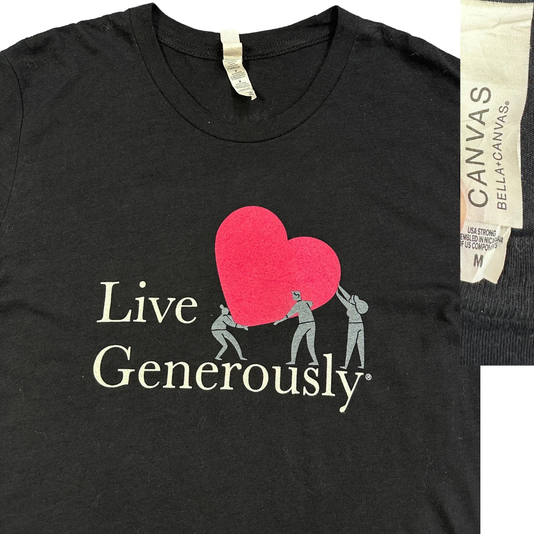 Bella + Canvas® Black "Live Generously" Graphic T-Shirt
