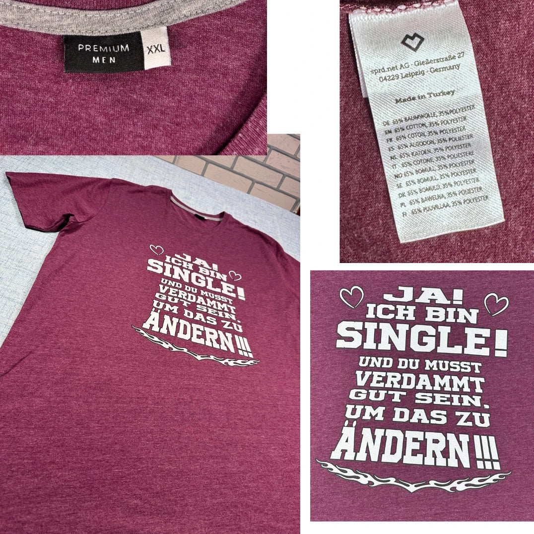 Premium Men Single Print T Shirt-2XL