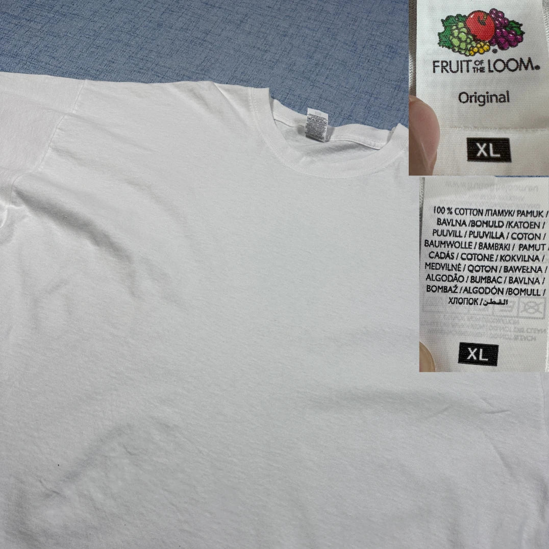 Fruit of the Loom White T-Shirt-XL