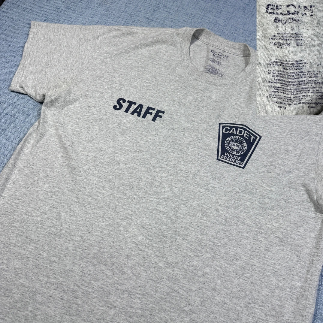 Gildan Grey Staff Cadet Police Academy T-Shirt-L