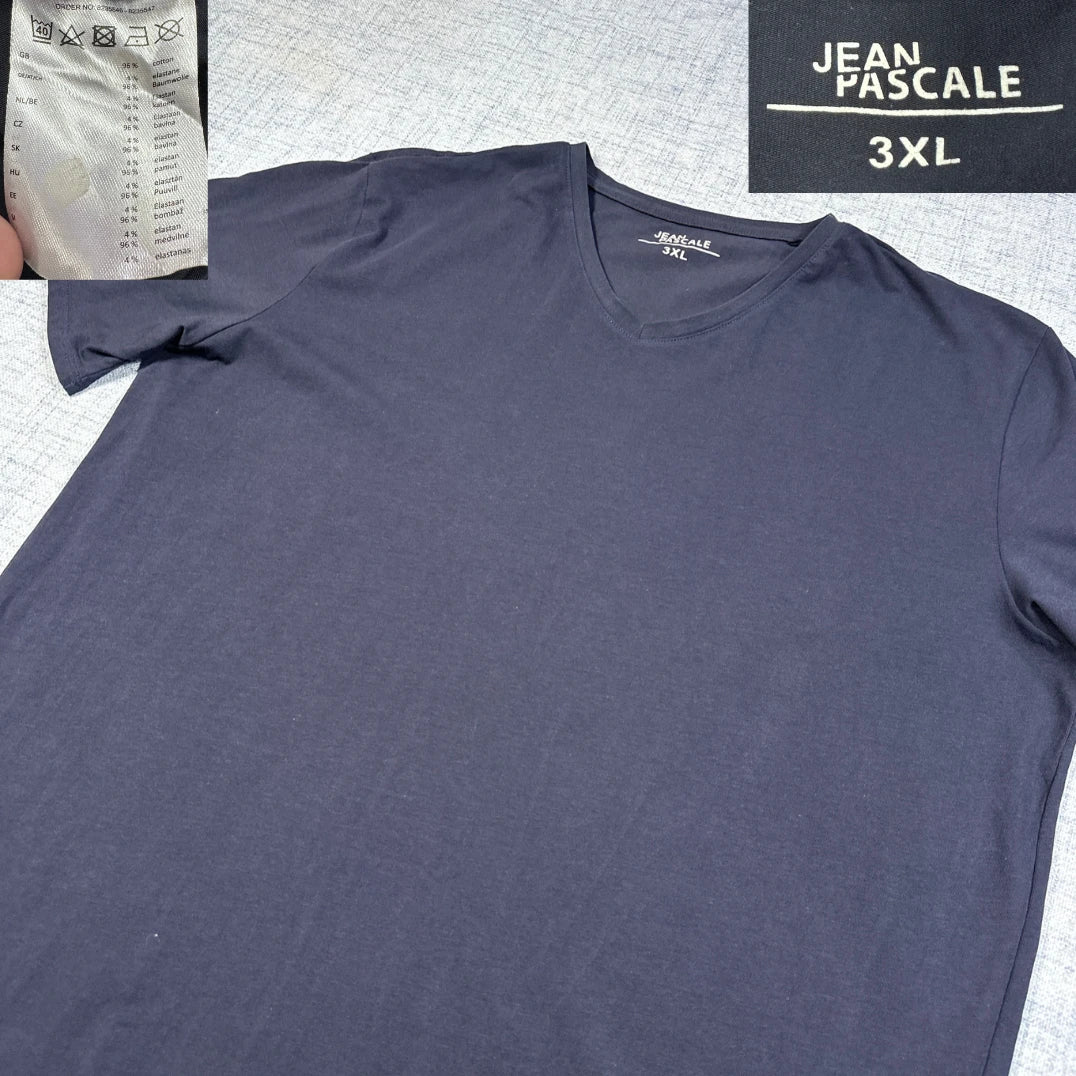 Jean Pascale Navy V-Neck T-Shirt