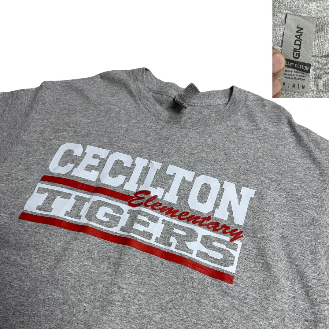 Cecilton Elementary Tigers Graphic T-Shirt Gildan Heavy Cotton
