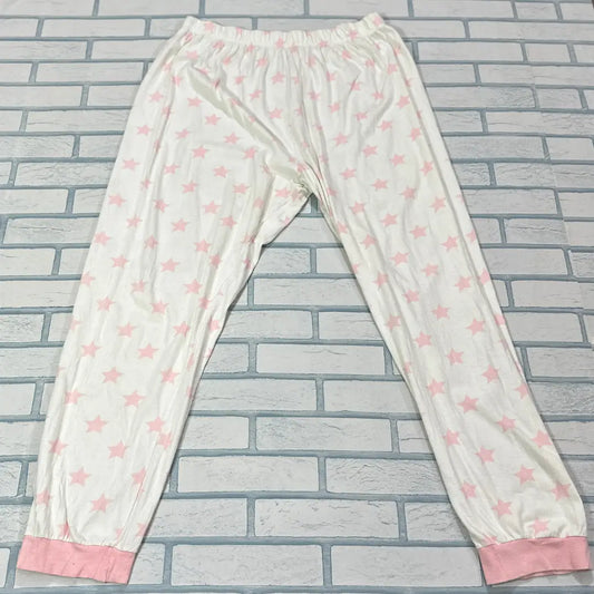 Pink Star-Print Pajama Pants