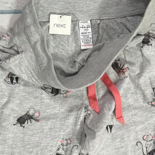 Next® Grey Pajama Pants with Cat Print