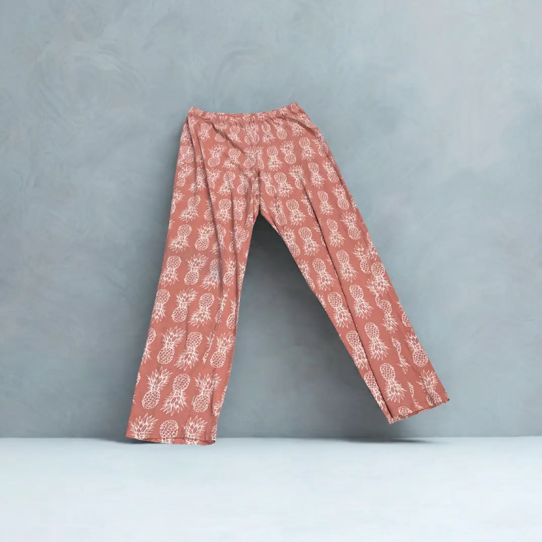 Pineapple-Print Pajama Pants