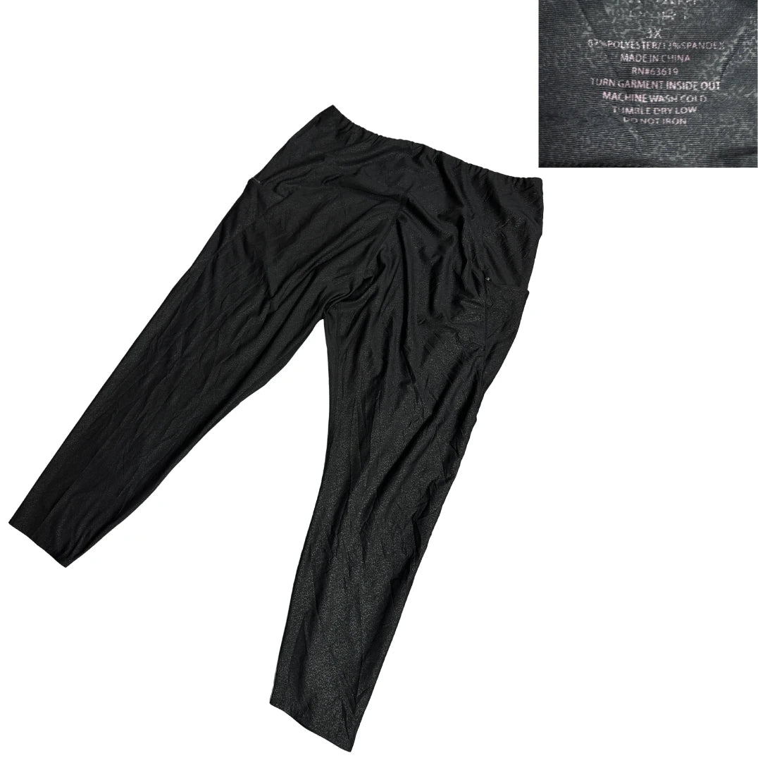 Essential Black Performance Active Leggings(XXL)