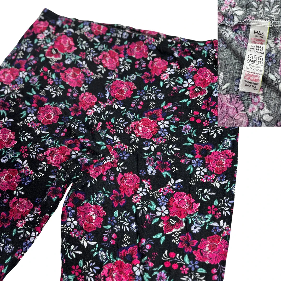 M&S® Floral Print Cropped Comfort Pants