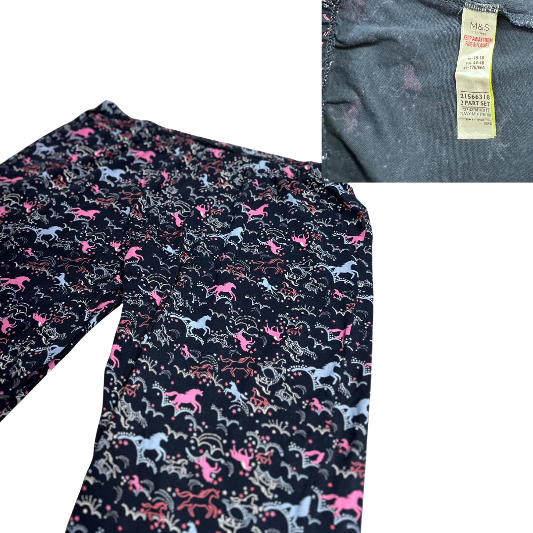 M&S® Navy Unicorn Print Lounge Pants
