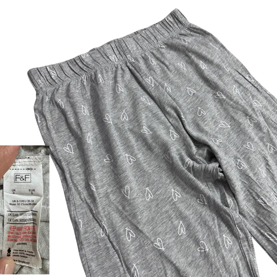 Grey Heart Print Lounge Pajama by F&F ®