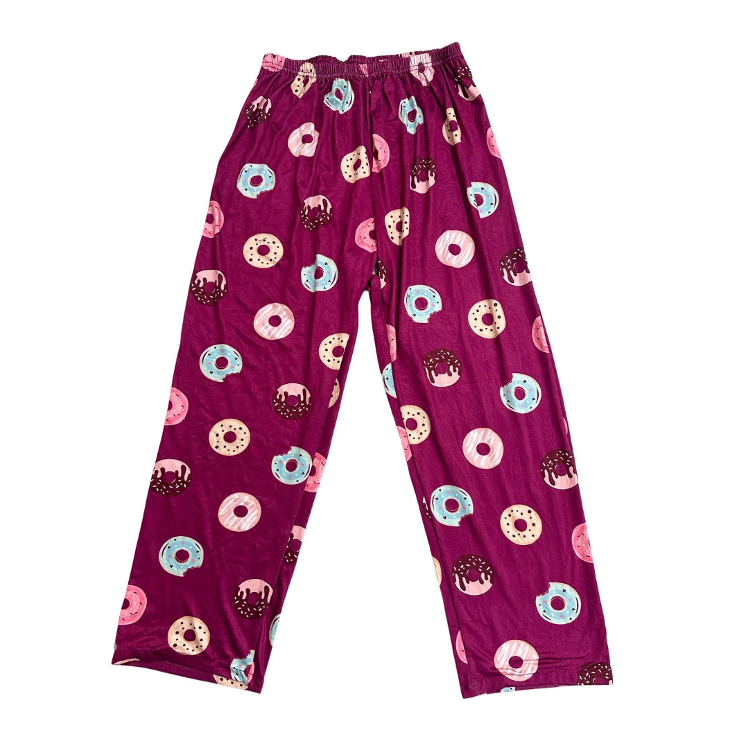 Purple Donut Print Lounge Pajama Pants 🍩💜
