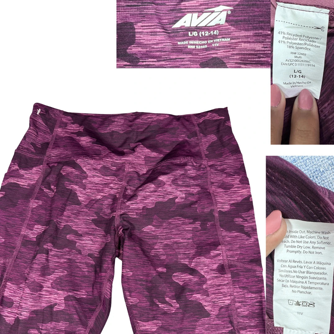 Avia® Purple Leggings Camo-L