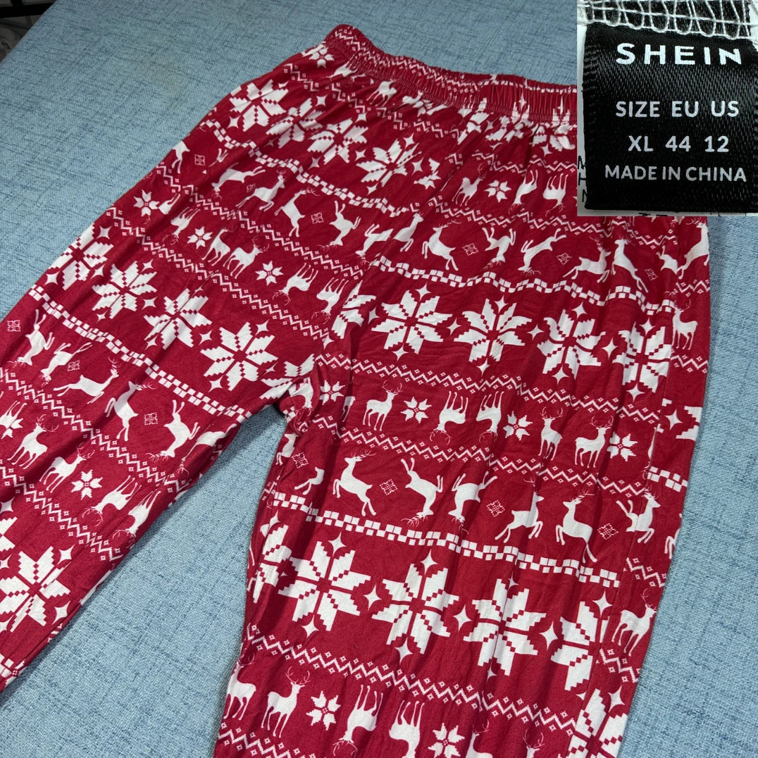 SHEIN® Red Pajama Pants Christmas