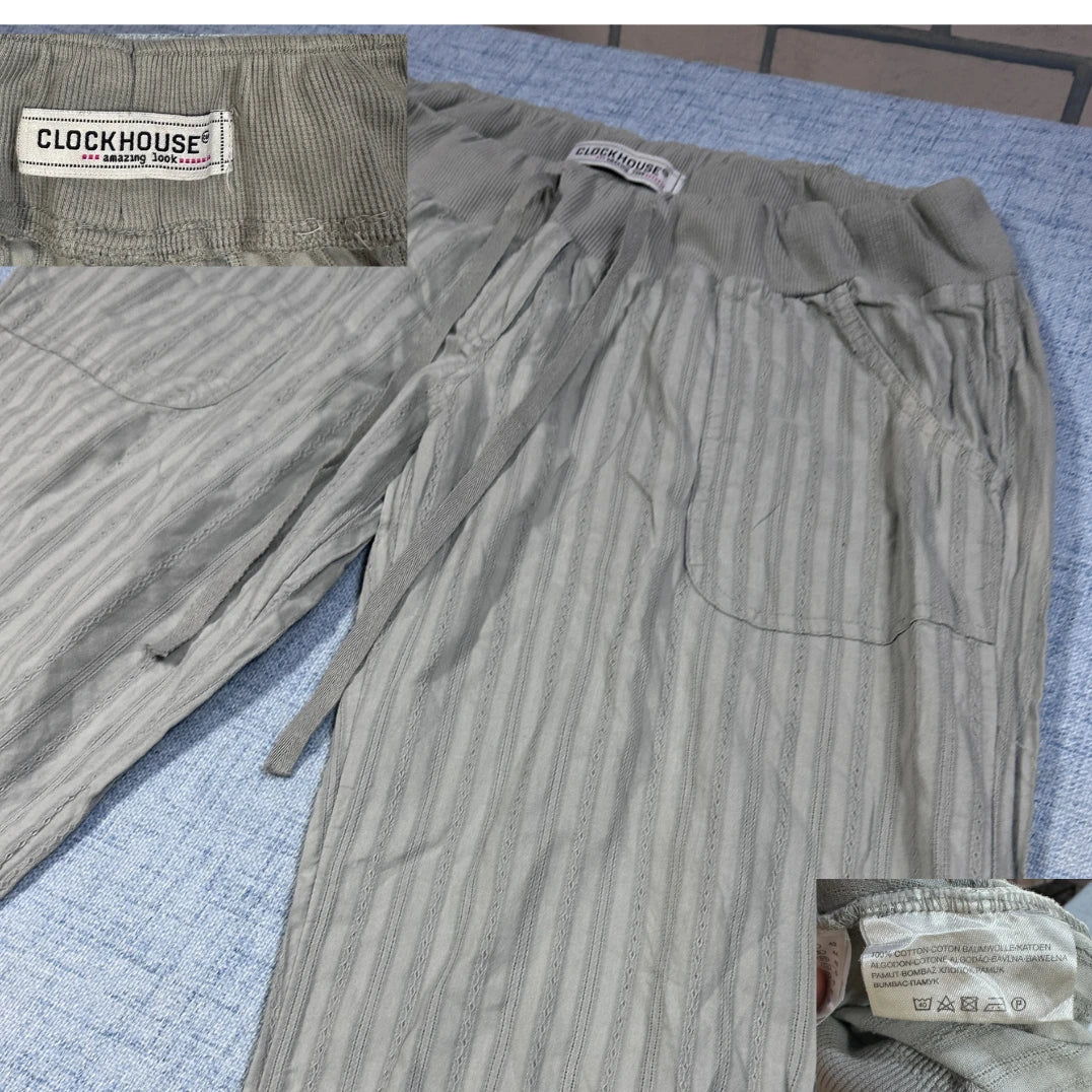 Clockhouse Grey Women's Textured Stripe-XL Ladies Bottom