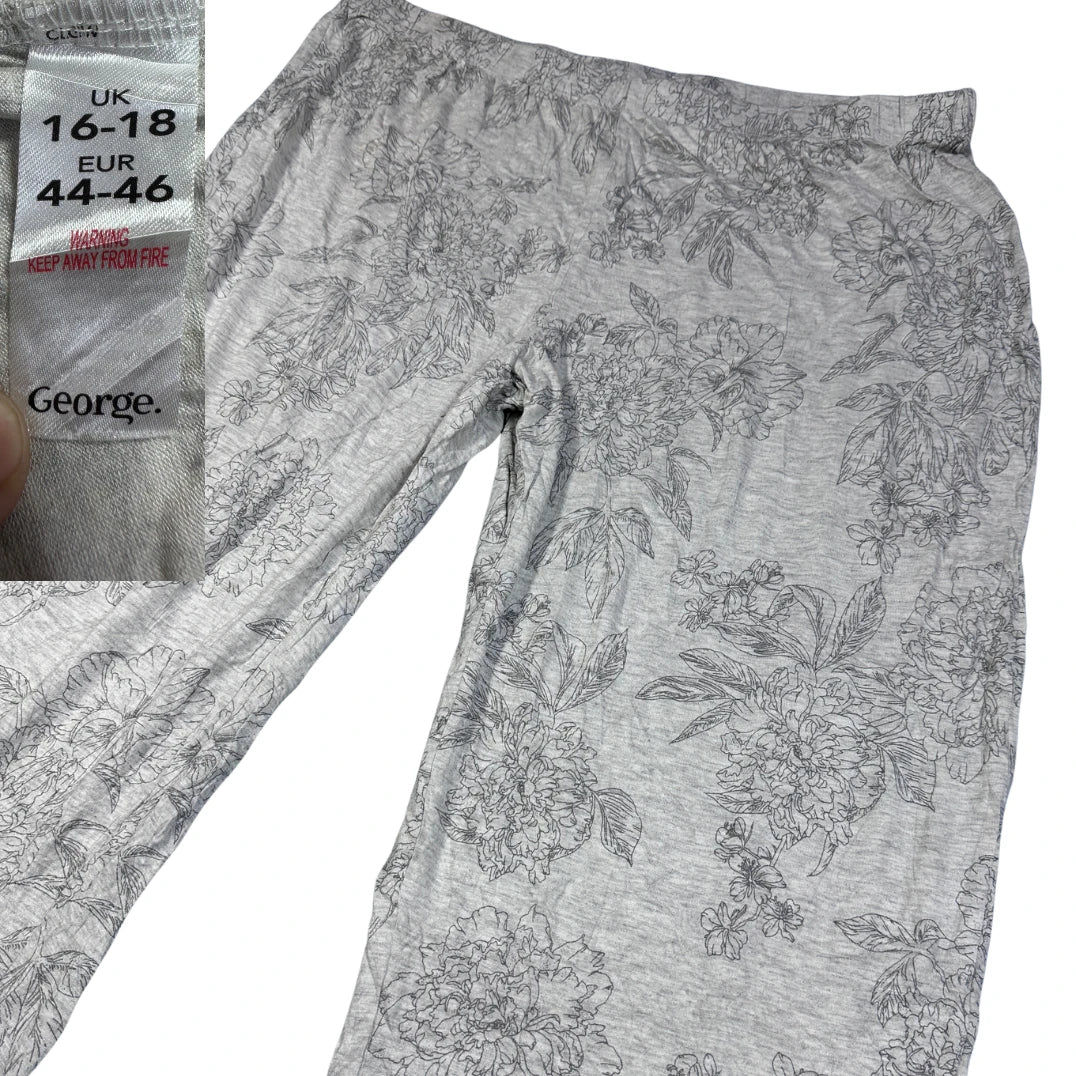George® Grey Floral Lounge Pants-XL