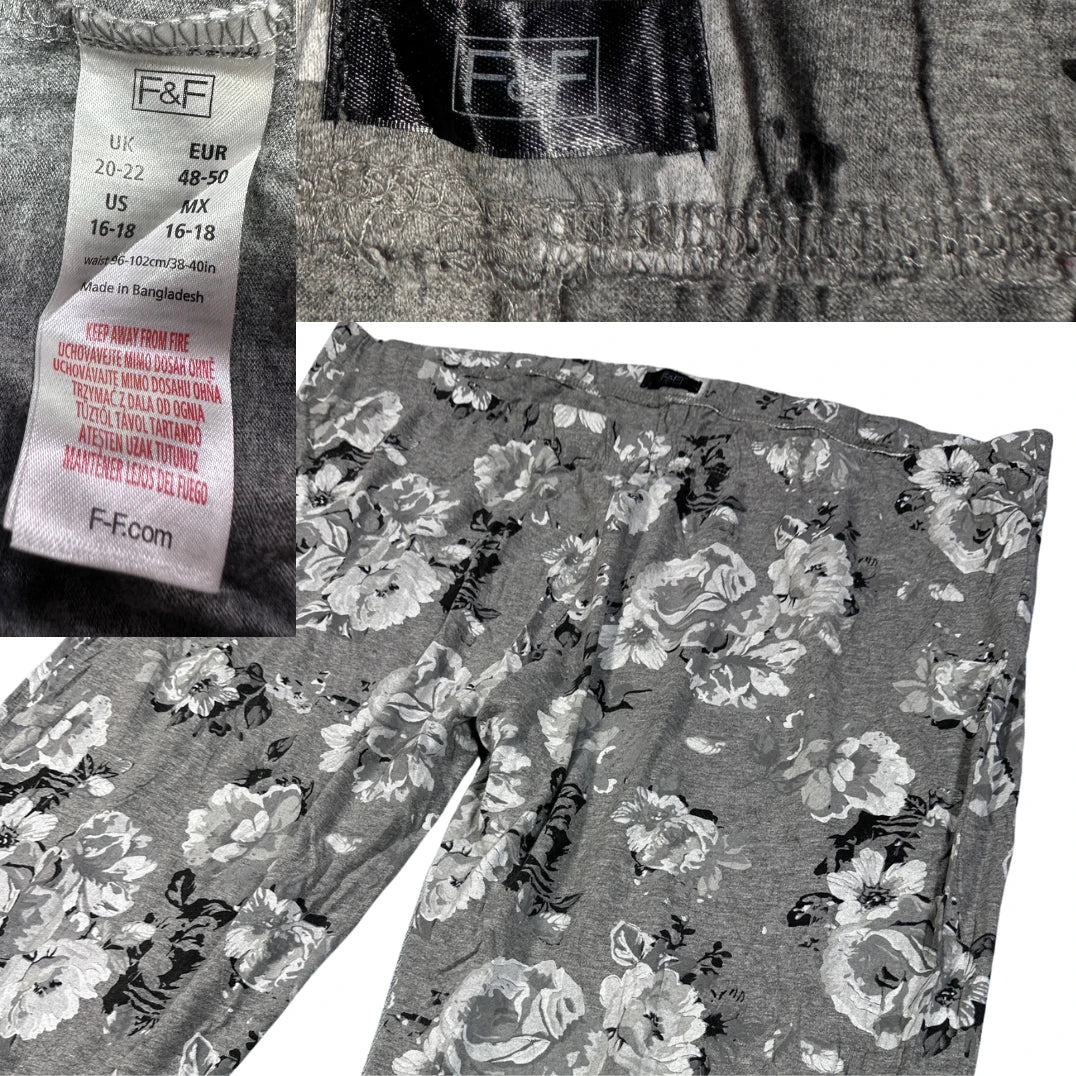 F&F® Grey Pajama Pants Floral-2XL