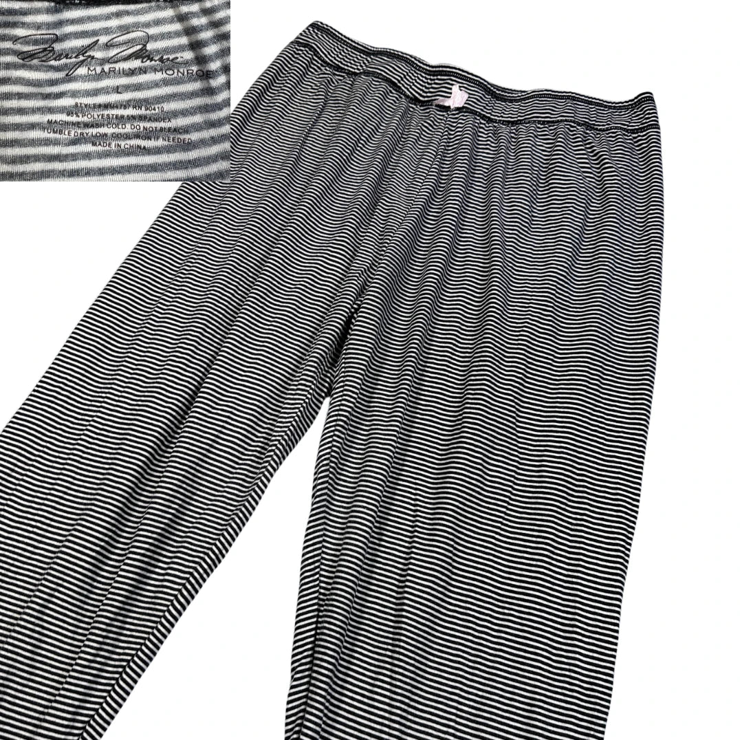 Marilyn Monroe® Black Sleep Pants Striped-M