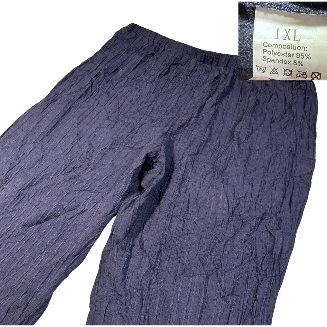 Unbranded Navy Crinkle Lounge Pants-XL
