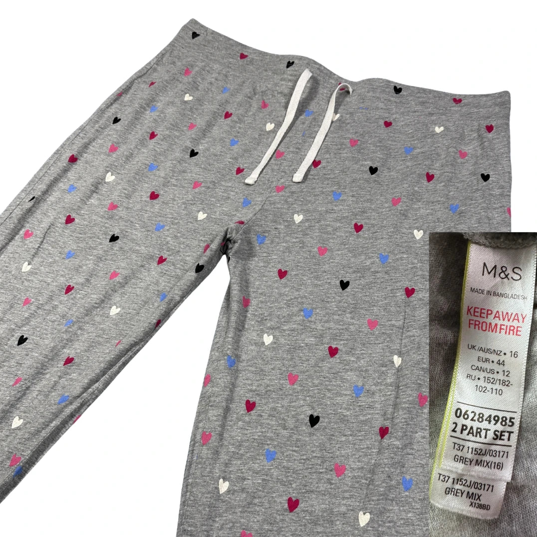 M&S® Grey Heart Pajama Pants-L