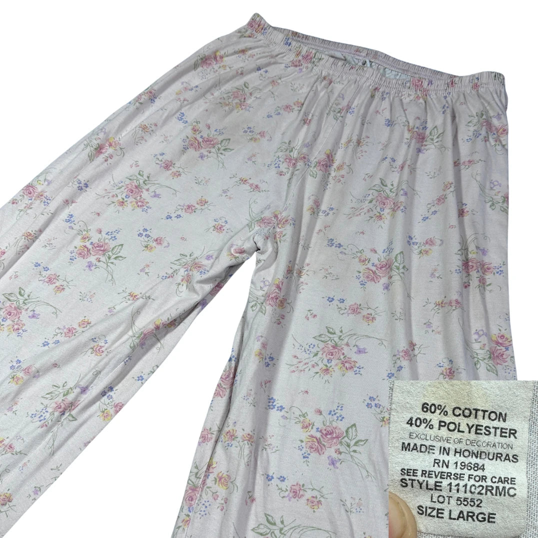Unbranded White Floral Pajama Pants-S