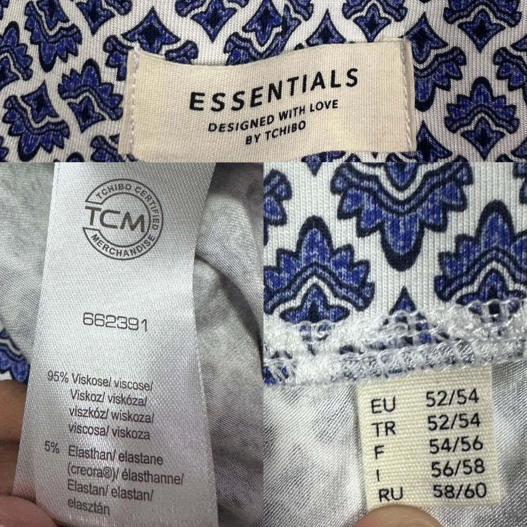 Essentials® Blue Pattern Capri Trousers-2XL