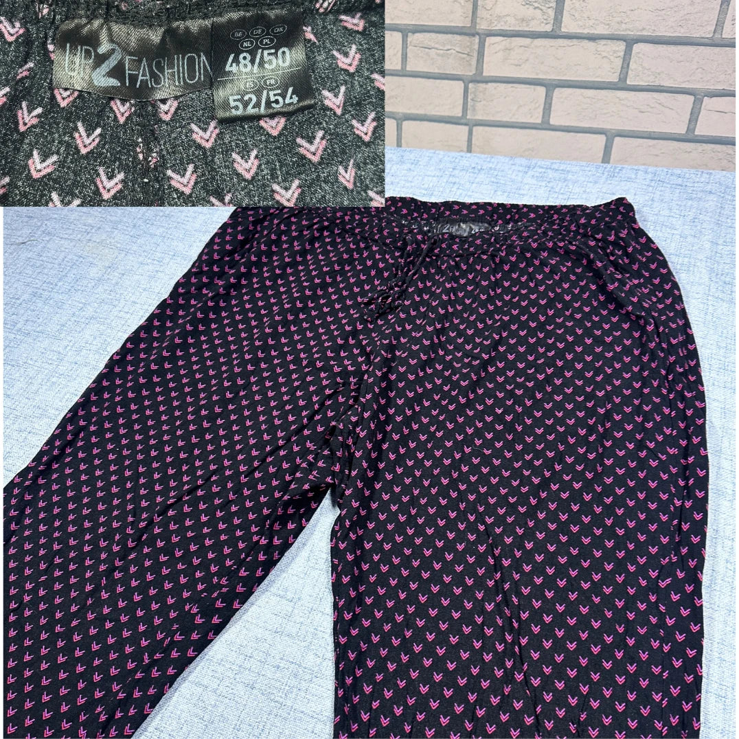 Up2Fashion® Black Printed Lounge Pants-L