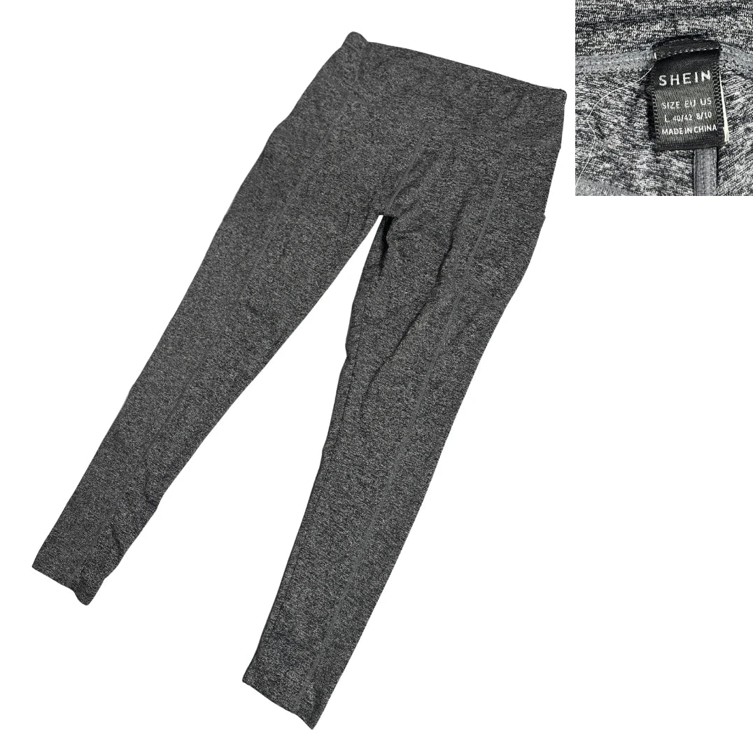 SHEIN Heather Charcoal Active Stretch Leggings( L)
