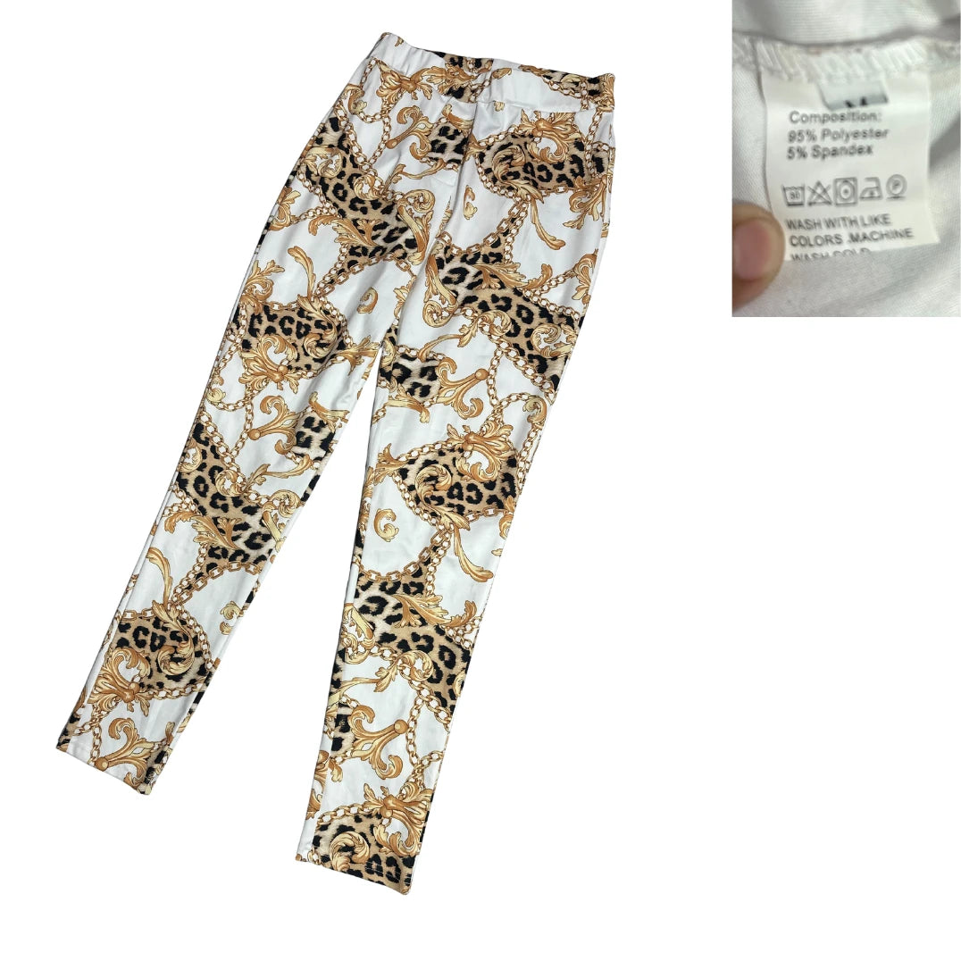 Baroque Chain Print Stretch Leggings(M)