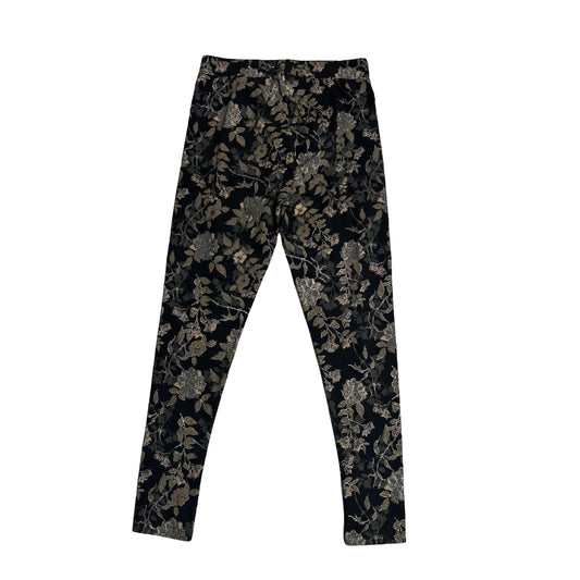 Elegant Black Floral Stretch Leggings(S)
