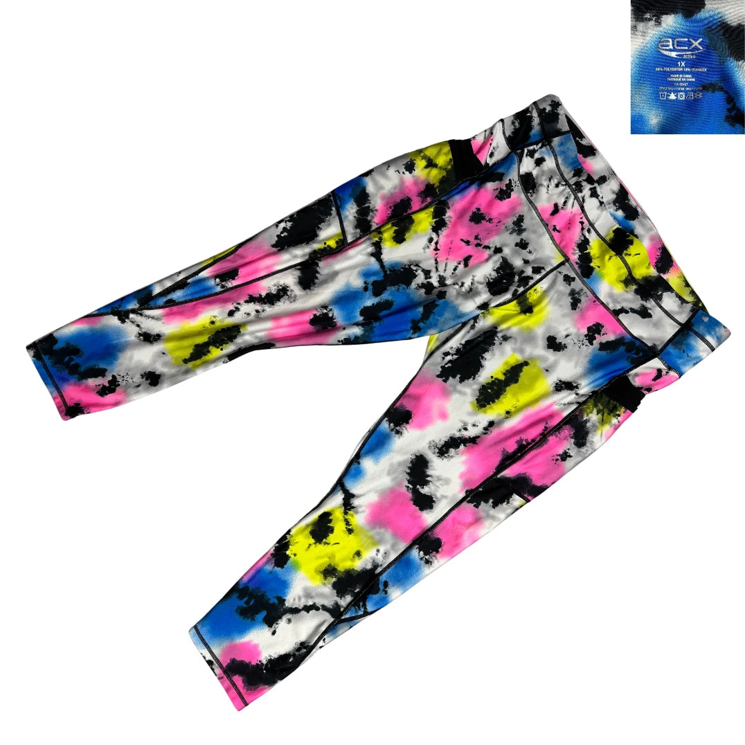 ACX ® Vibrant Splash Print Active Leggings(XL)