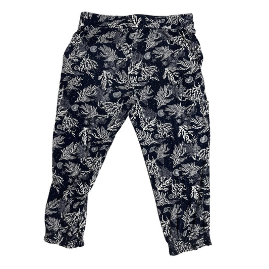 Navy Ocean Print Relaxed Fit Trouser