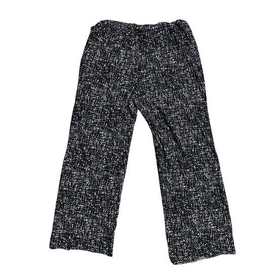 Black & White Textured Print Wide-Leg Pants