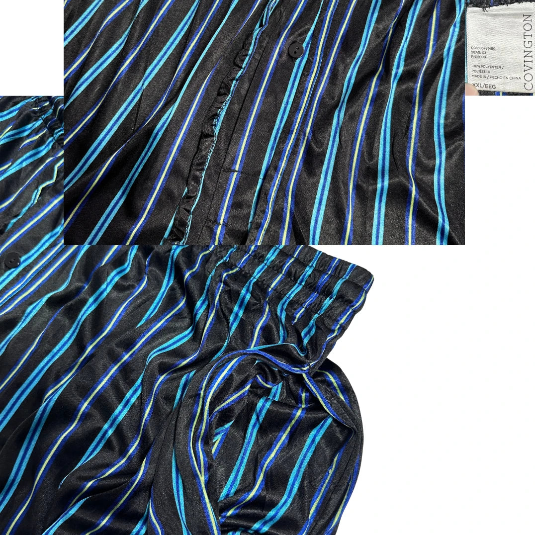 Covington ® Black Satin Stripe Lounge Pants