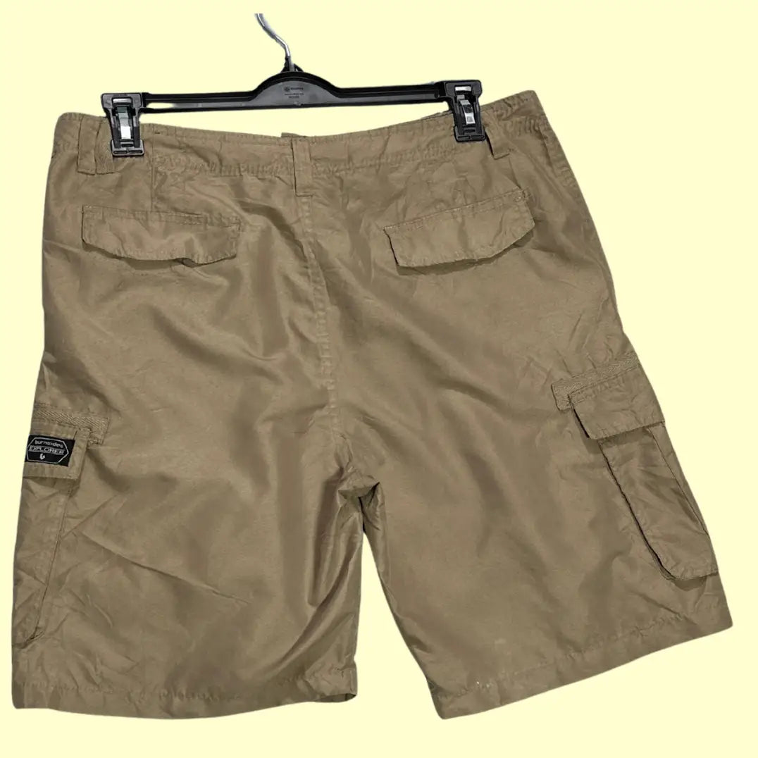 Burnside® Explorer cargo shorts in a classic khaki color.