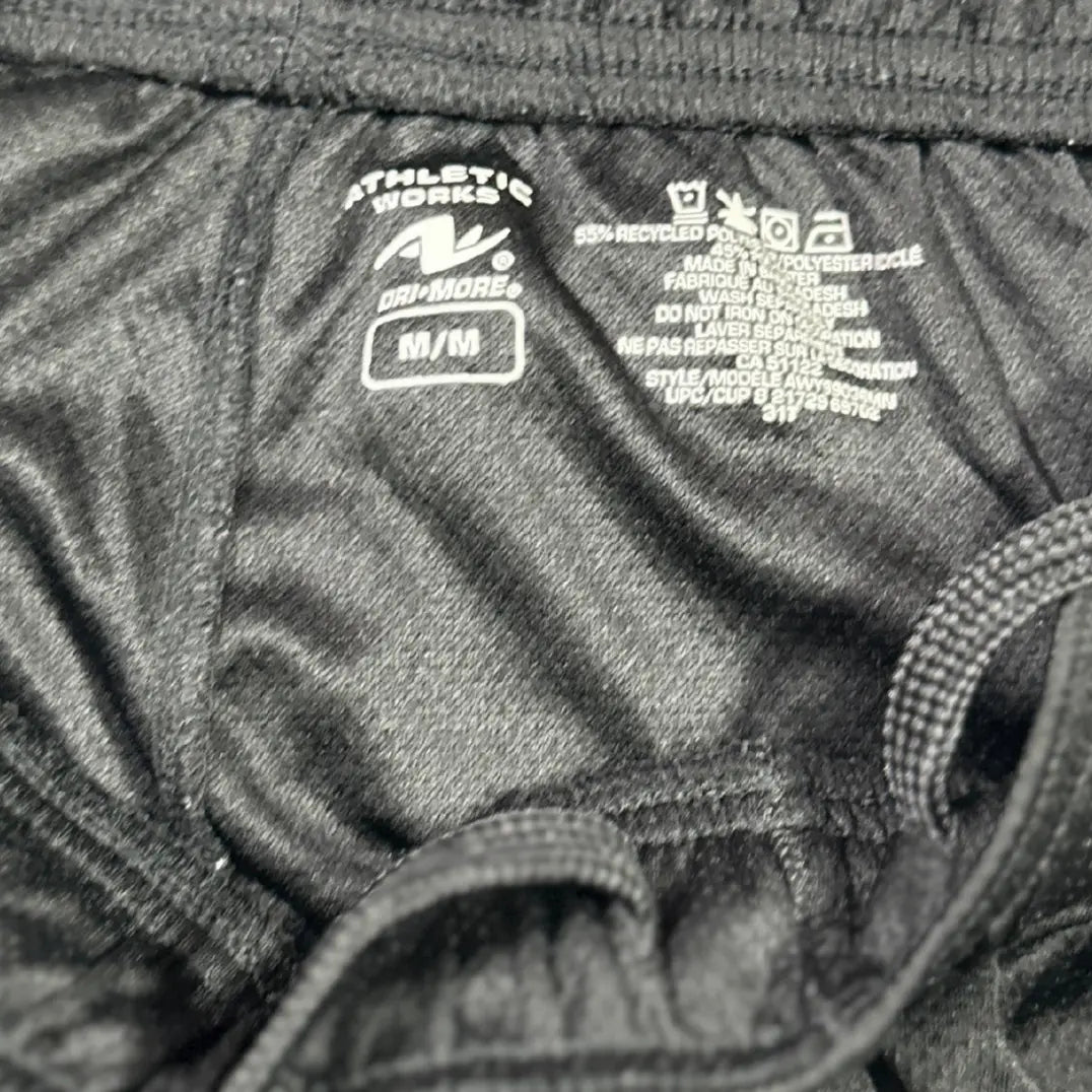 Athletic Works ®black performance shorts with Dri-More™ moisture-wicking technology