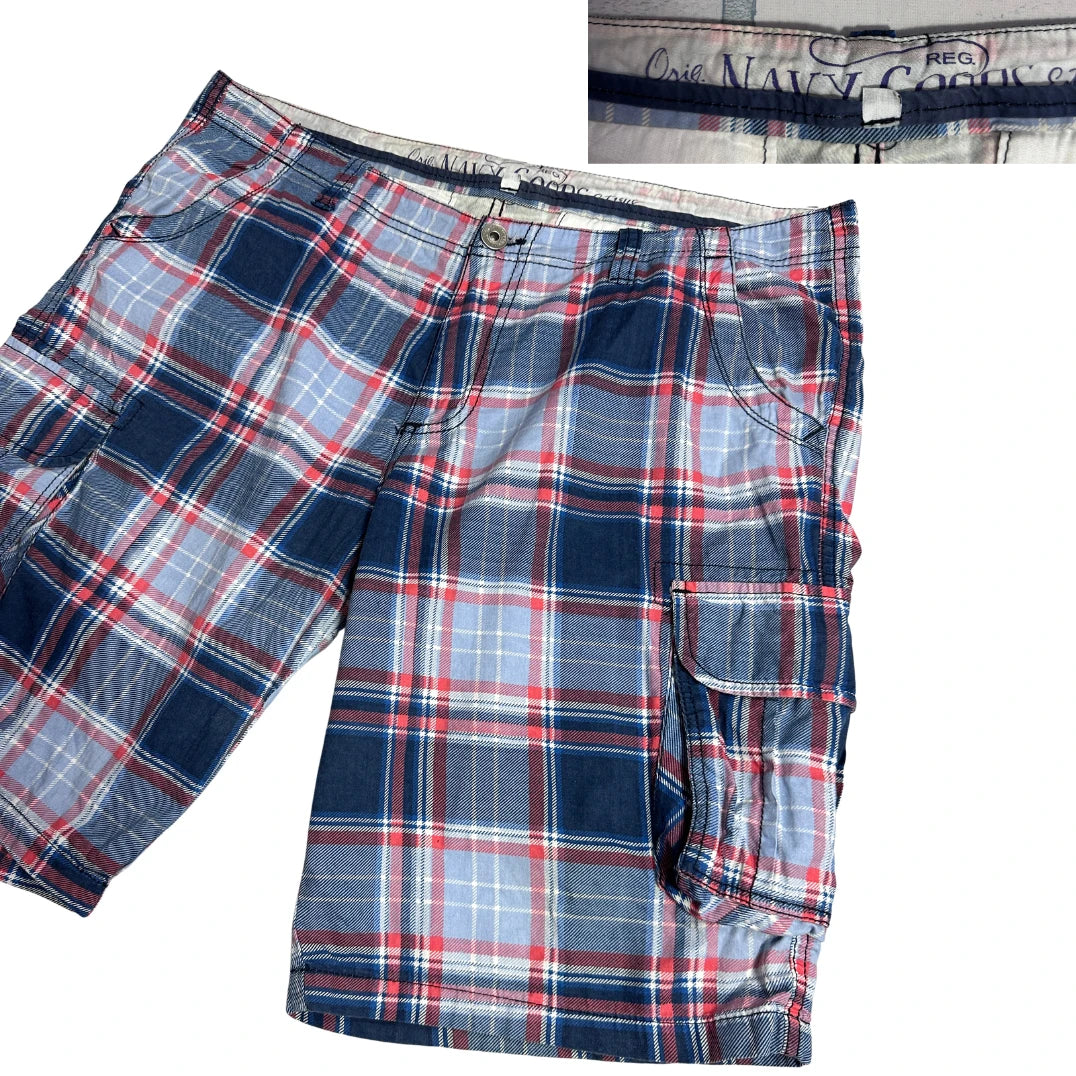 Navy Goods® Classic Plaid Cargo Shorts 🔵