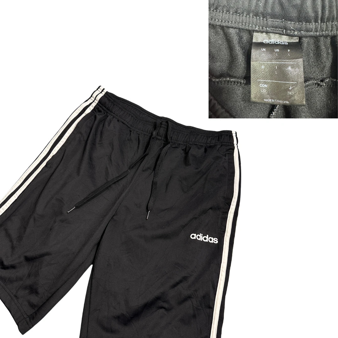 Adidas® Black Three Stripe Athletic Shorts(L)