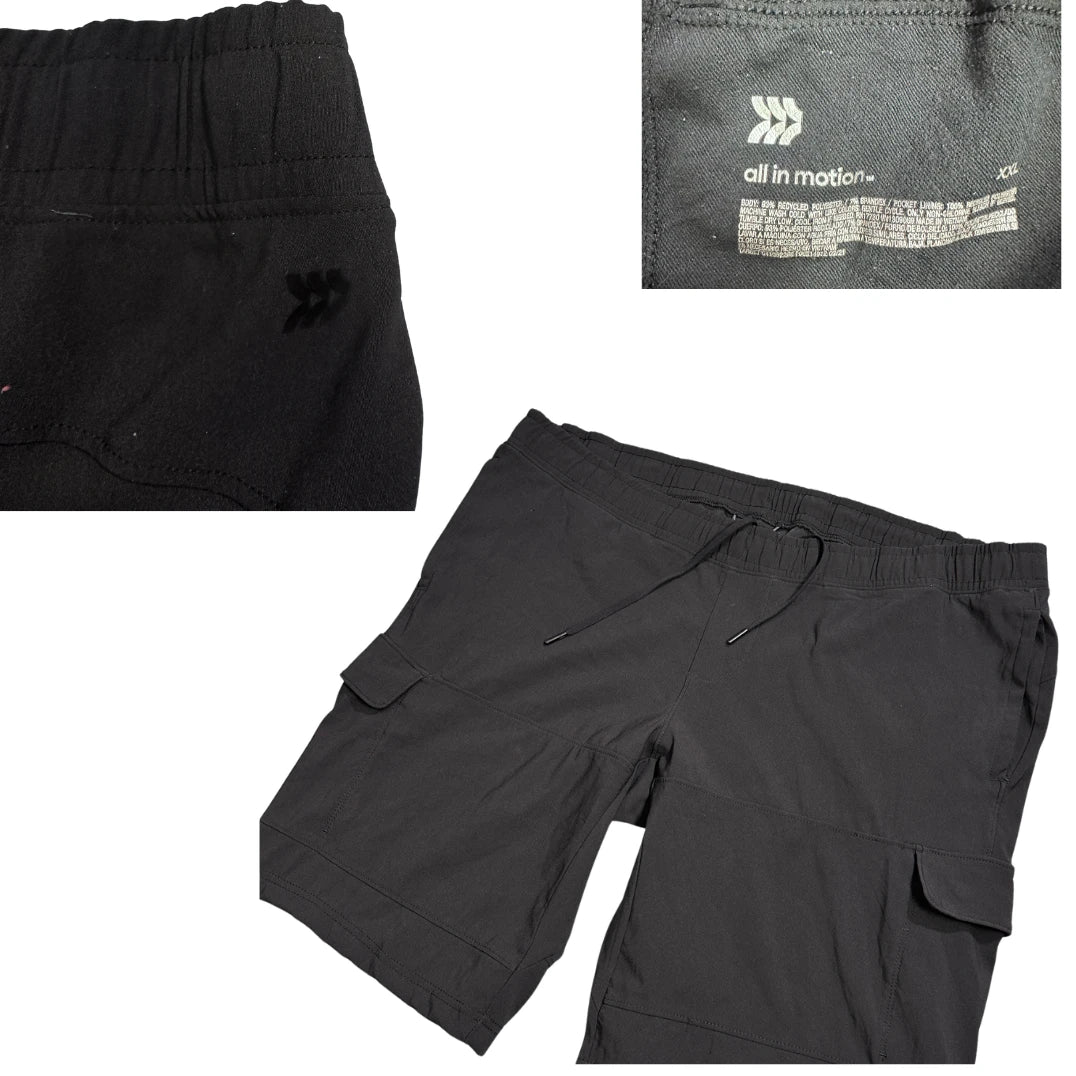 All in Motion® Black Cargo Athletic Shorts(2XL)