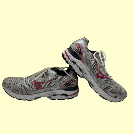 Mizuno Wave Rider Running Shoes – Silver/Pink (Original, Preloved) US 9 / EU 40