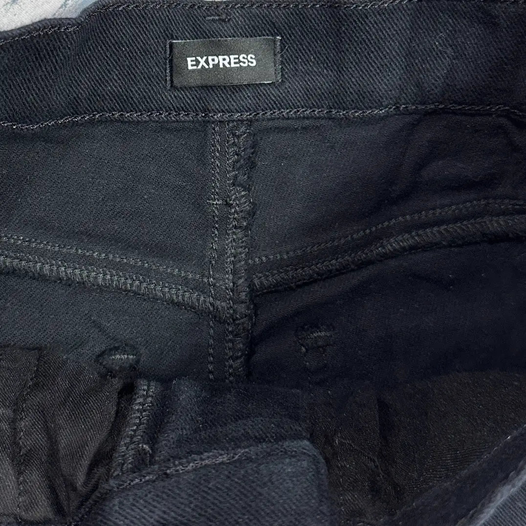 Express black jeans in a straight-leg fit.