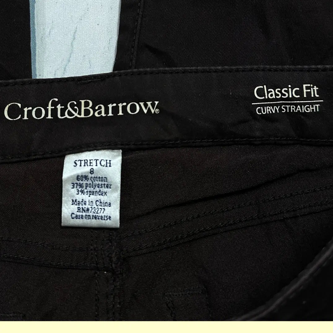 Croft & Barrow Classic Fit Curvy Straight Pants in versatile brown