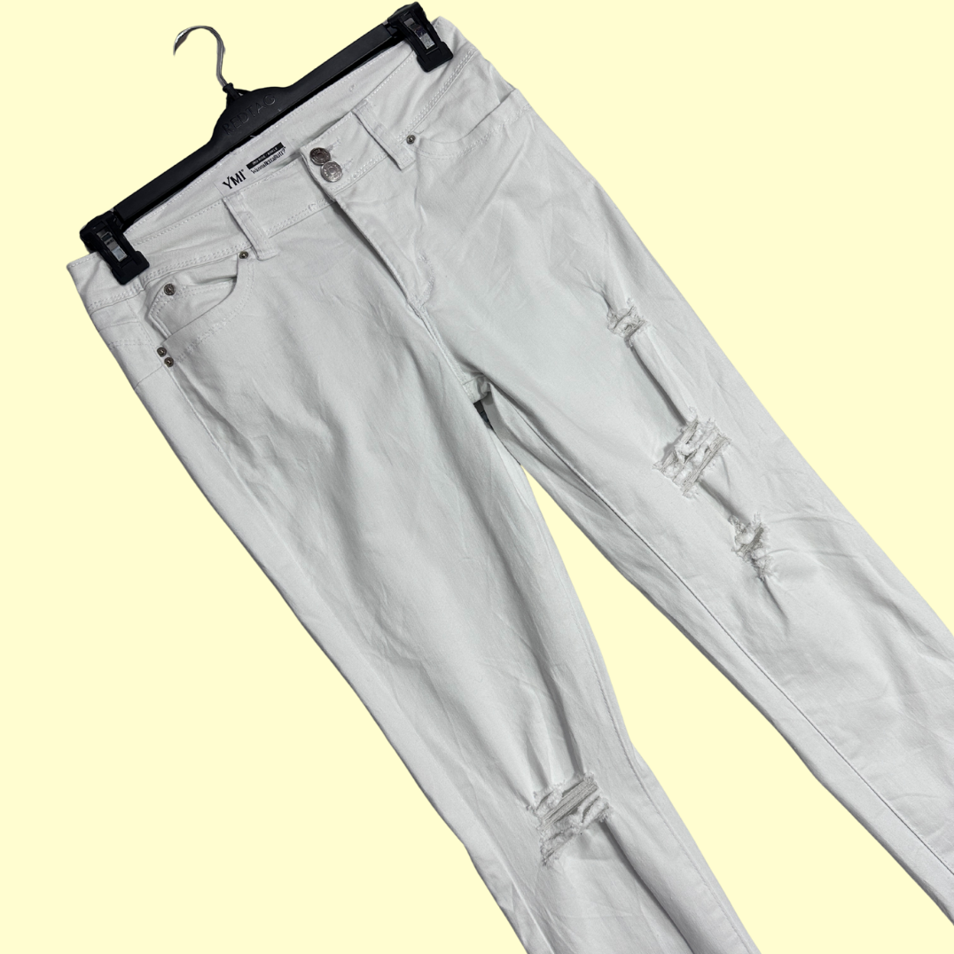 YMI WannaBettaButt White Distressed Jeans