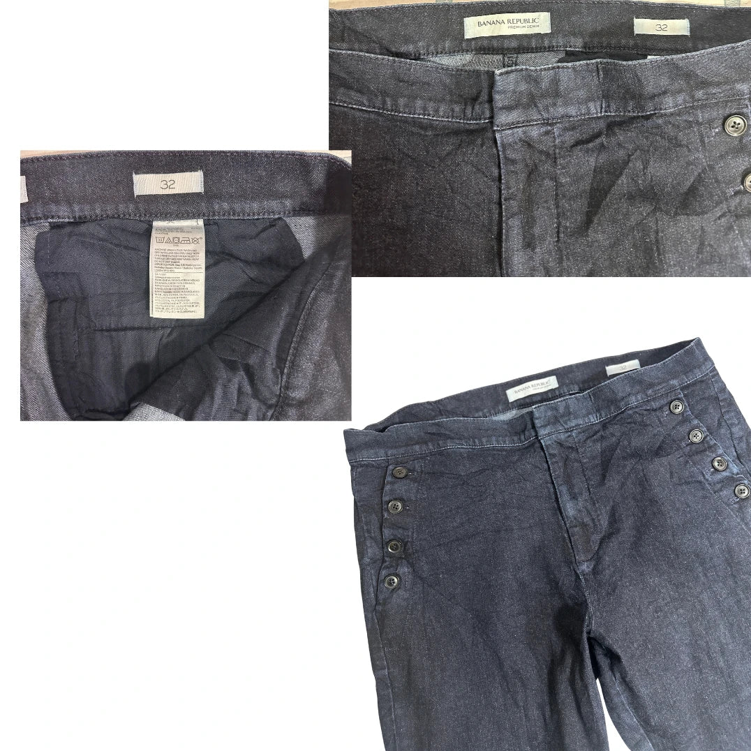 Banana Republic Black Premium Denim Flared Jeans 🖤✨