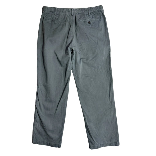 Lands’ End Grey Traditional Fit Cotton Chino Pants